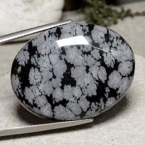 Obsidienne flocon de neige multicolore naturelle coupe ovale, 43,07 ct, opaque
