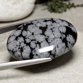 Obsidienne flocon de neige multicolore naturelle coupe ovale, 43,07 ct, opaque