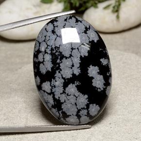 Obsidienne flocon de neige Multicolore naturelle Coupe ovale, 41.15 ct, Opaque