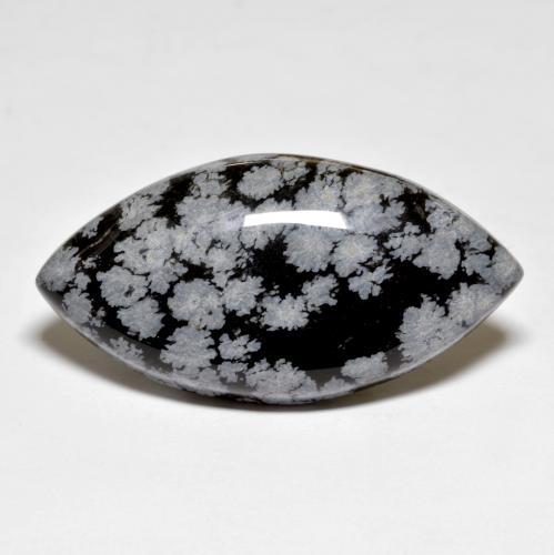 Obsidienne flocon de neige multicolore naturelle marquise, 34,59 ct, opaque