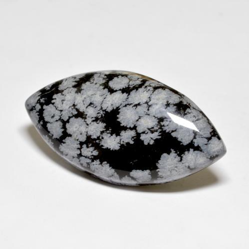 Obsidienne flocon de neige multicolore naturelle marquise, 34,59 ct, opaque