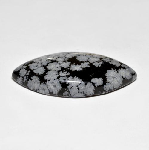 Obsidienne flocon de neige multicolore naturelle marquise, 34,59 ct, opaque