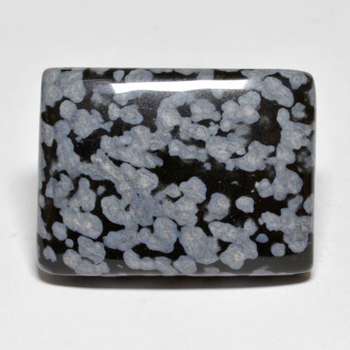 Obsidienne flocon de neige multicolore naturelle baguette, 44,90 ct, opaque