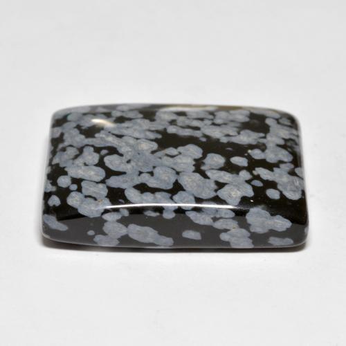 Obsidienne flocon de neige multicolore naturelle baguette, 44,90 ct, opaque
