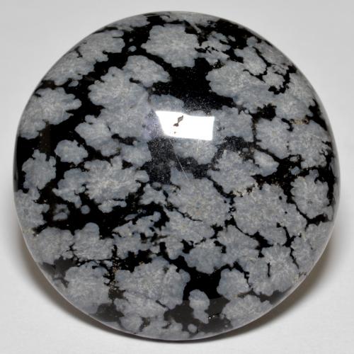 Obsidienne flocon de neige Multicolore naturelle Coupe roude, 28.64 ct, Opaque
