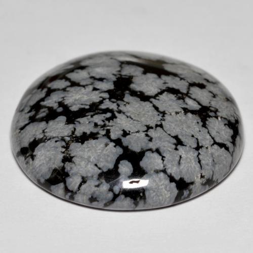 Obsidienne flocon de neige Multicolore naturelle Coupe roude, 28.64 ct, Opaque
