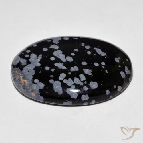 Obsidienne flocon de neige Multicolore naturelle Coupe ovale, 20.88 ct, Opaque