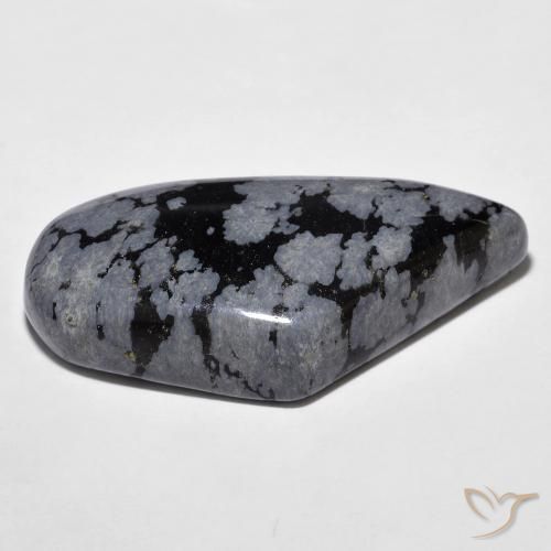 Obsidienne flocon de neige Gris-Blanc Noir naturelle Fantaisie, 20.43 ct, Opaque