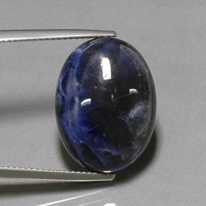 Sodalite bleue naturelle coupe ovale, 12,79 ct, opaque