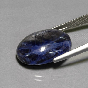 Sodalite bleue naturelle coupe ovale, 12,79 ct, opaque