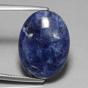 Sodalite bleue naturelle coupe ovale, 10,96 ct, opaque