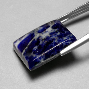 Sodalite bleue naturelle baguette, 16,13 ct, opaque