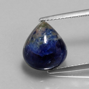 Sodalite bleu violet naturelle en forme de poire, 4,22 ct, opaque