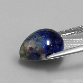 Sodalite bleu violet naturelle en forme de poire, 4,22 ct, opaque