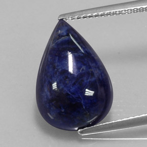 Sodalite bleue naturelle en forme de poire, 5,58 ct, opaque