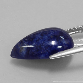 Sodalite bleue naturelle en forme de poire, 5,58 ct, opaque