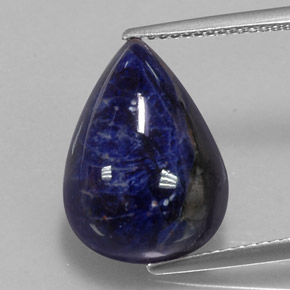 Sodalite Violet Bleu naturelle En forme de poire, 9.48 ct, Opaque