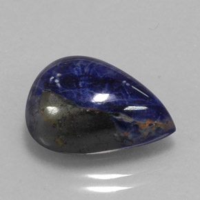 Sodalite Violet Bleu naturelle En forme de poire, 9.48 ct, Opaque