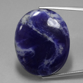 Sodalite bleue naturelle coupe ovale, 37,31 ct, opaque