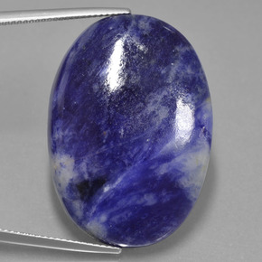 Sodalite bleu violet naturelle coupe ovale, 38,14 ct, opaque