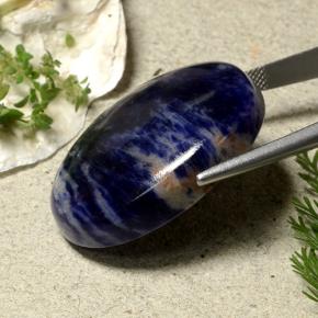 Sodalite Bleu foncé naturelle Coupe ovale, 59.51 ct, Opaque