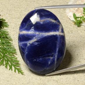 Sodalite bleue naturelle coupe ovale, 40,74 ct, opaque