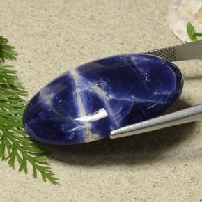 Sodalite bleue naturelle coupe ovale, 40,74 ct, opaque