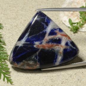 Sodalite bleue naturelle trillion, 48,92 ct, opaque