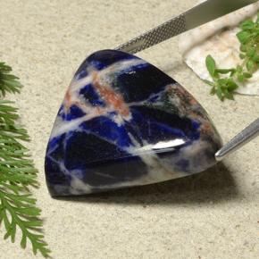 Sodalite bleue naturelle trillion, 48,92 ct, opaque
