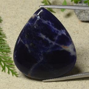 Sodalite multicolore naturelle en forme de poire, 32,53 ct, opaque