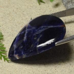 Sodalite multicolore naturelle en forme de poire, 32,53 ct, opaque