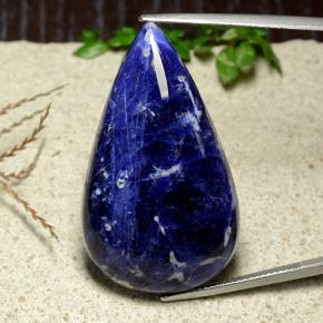 Sodalite Violet Bleu naturelle En forme de poire, 35,15 ct, Opaque