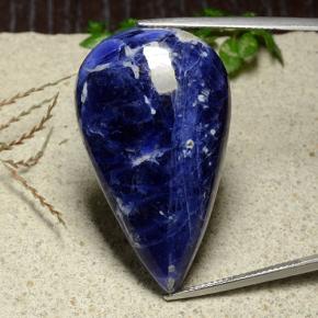 Sodalite Violet Bleu naturelle En forme de poire, 35,15 ct, Opaque