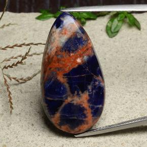 Sodalite bleue naturelle en forme de poire, 21,22 ct, opaque