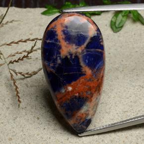 Sodalite bleue naturelle en forme de poire, 21,22 ct, opaque