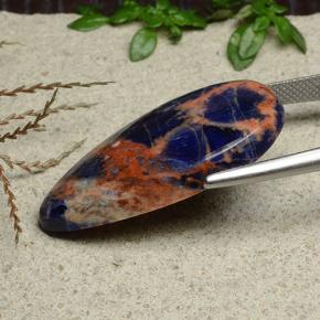 Sodalite bleue naturelle en forme de poire, 21,22 ct, opaque