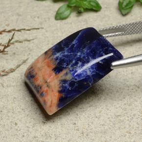 Sodalite bleue naturelle baguette, 21,97 ct, opaque