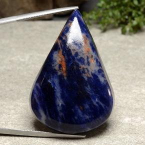 Sodalite bleue naturelle en forme de poire, 63,27 ct, opaque