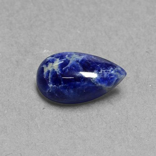 Sodalite bleue naturelle en forme de poire, 1,65 ct, opaque