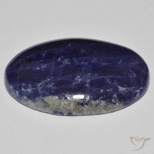 Sodalite Bleu noirâtre naturelle ovale, 28.42 ct, Opaque
