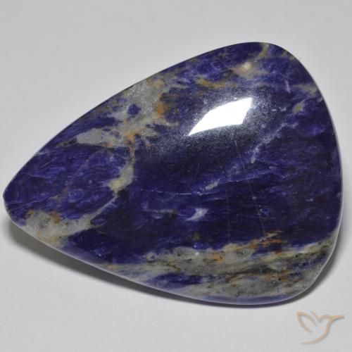 40.68ct Naturel Bleu marine Sodalite, En forme de poire, Opaque