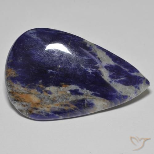 38.50ct Naturel Violet Bleu Sodalite, En forme de poire, Opaque