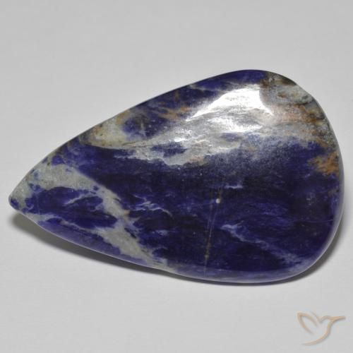 Sodalite Violet Bleu naturelle En forme de poire, 38.50 ct, Opaque