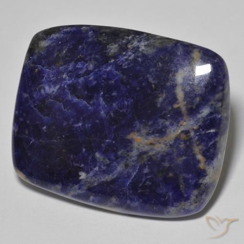 30.73ct Naturel Bleu foncé Sodalite, Coussin, Opaque, Photo A