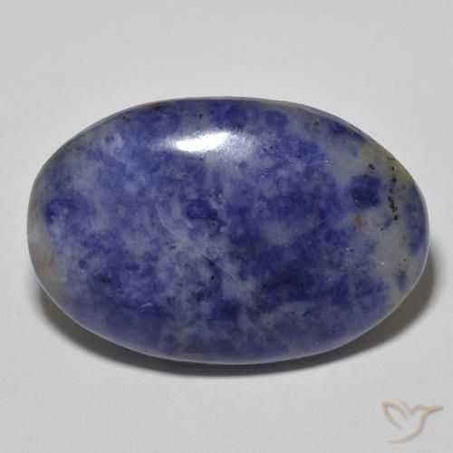 29.83ct Naturel Bleu grisâtre Sodalite, ovale, Opaque, Photo A