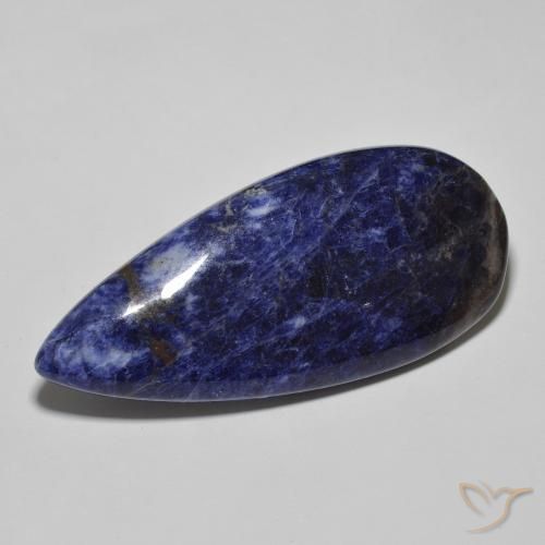 29.83ct Naturel Bleu foncé Sodalite, En forme de poire, Opaque, Photo A
