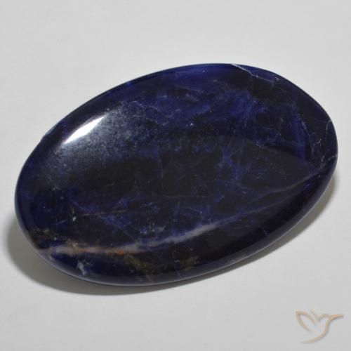 Sodalite Bleu noirâtre naturelle ovale, 29.33 ct, Opaque