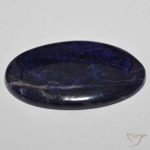 Sodalite Bleu noirâtre naturelle ovale, 29.33 ct, Opaque