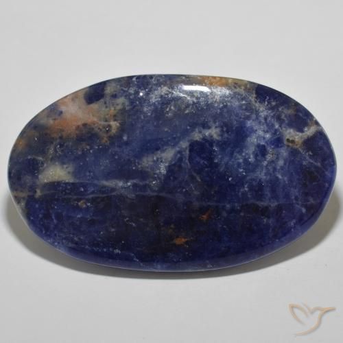 52.14ct Naturel Bleu foncé Sodalite, ovale, Opaque