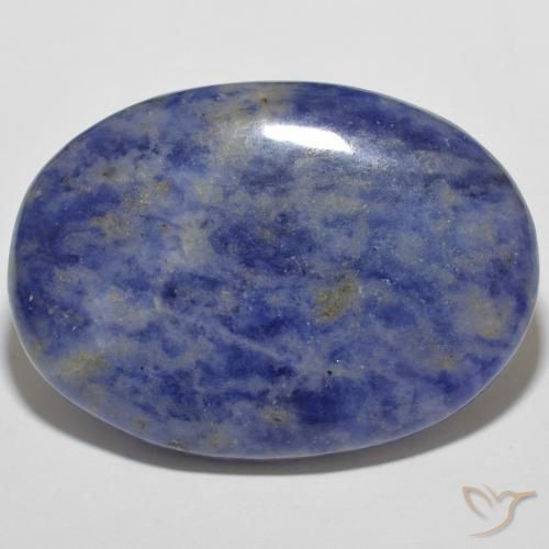 37.13ct Naturel Bleu marine Sodalite, ovale, Opaque, Photo A